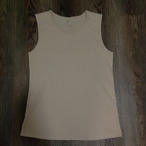 Sleeveless T-shirt 100% Cotton Cream Color Size L/G